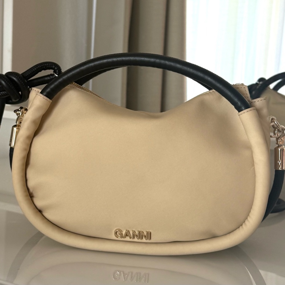 Ganni Cream Small Knot Bag